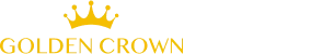 Golden Crown brand logo with crown icon on minimal background